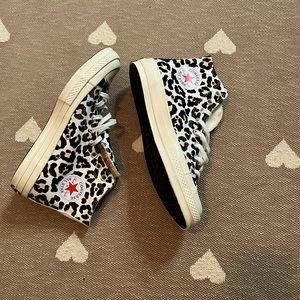 cheetah print hightop converse box is a little torn